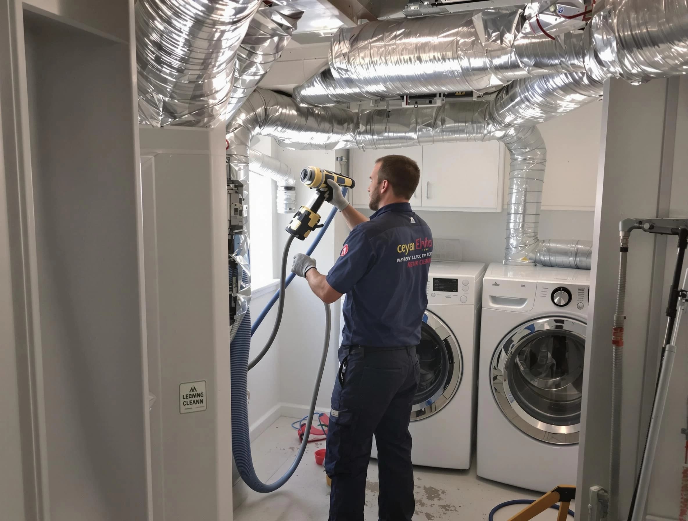West Point Dryer Vent Cleaning specialist using advanced equipment for thorough duct cleaning in West Point