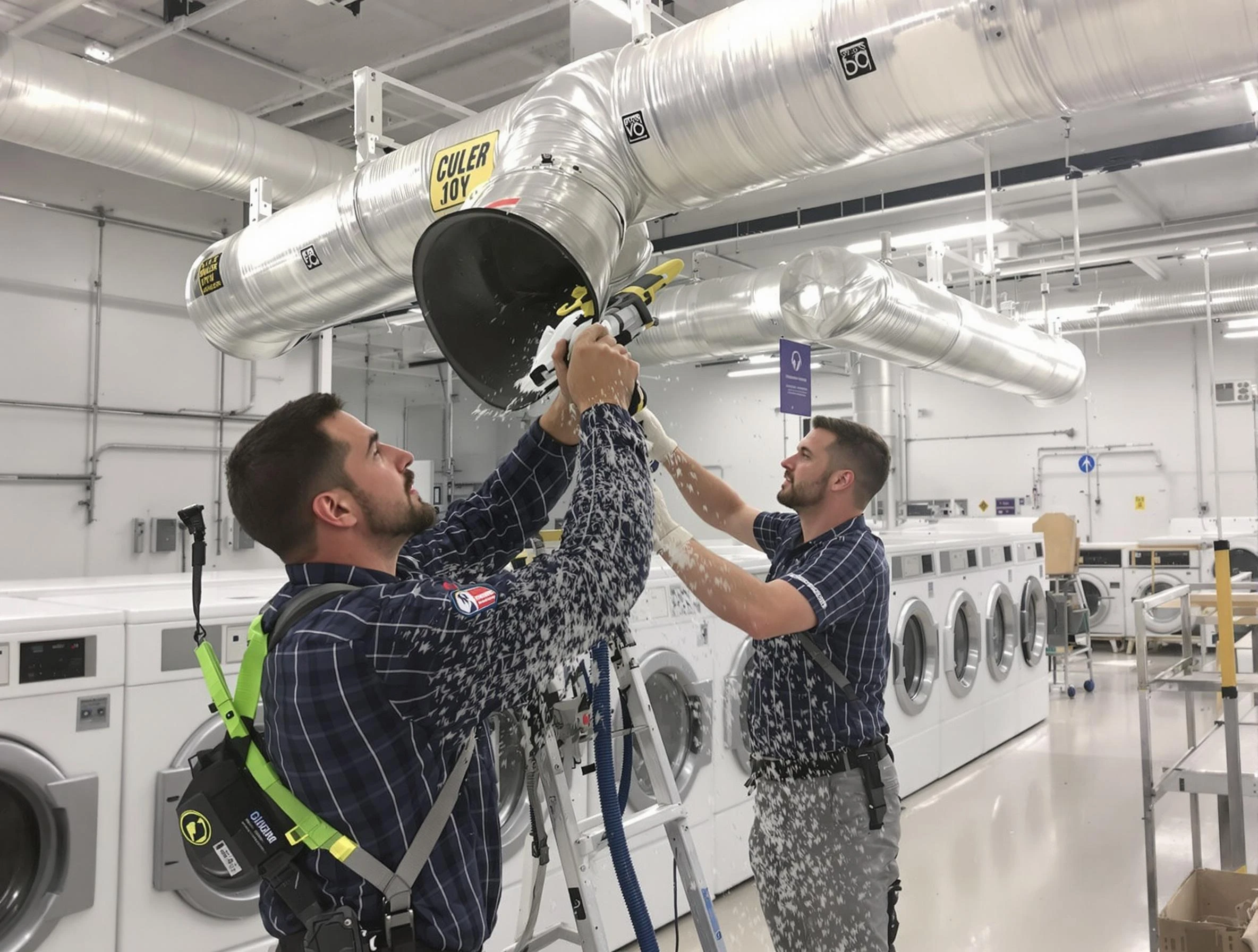West Point Dryer Vent Cleaning team performing large-scale commercial dryer vent cleaning in West Point
