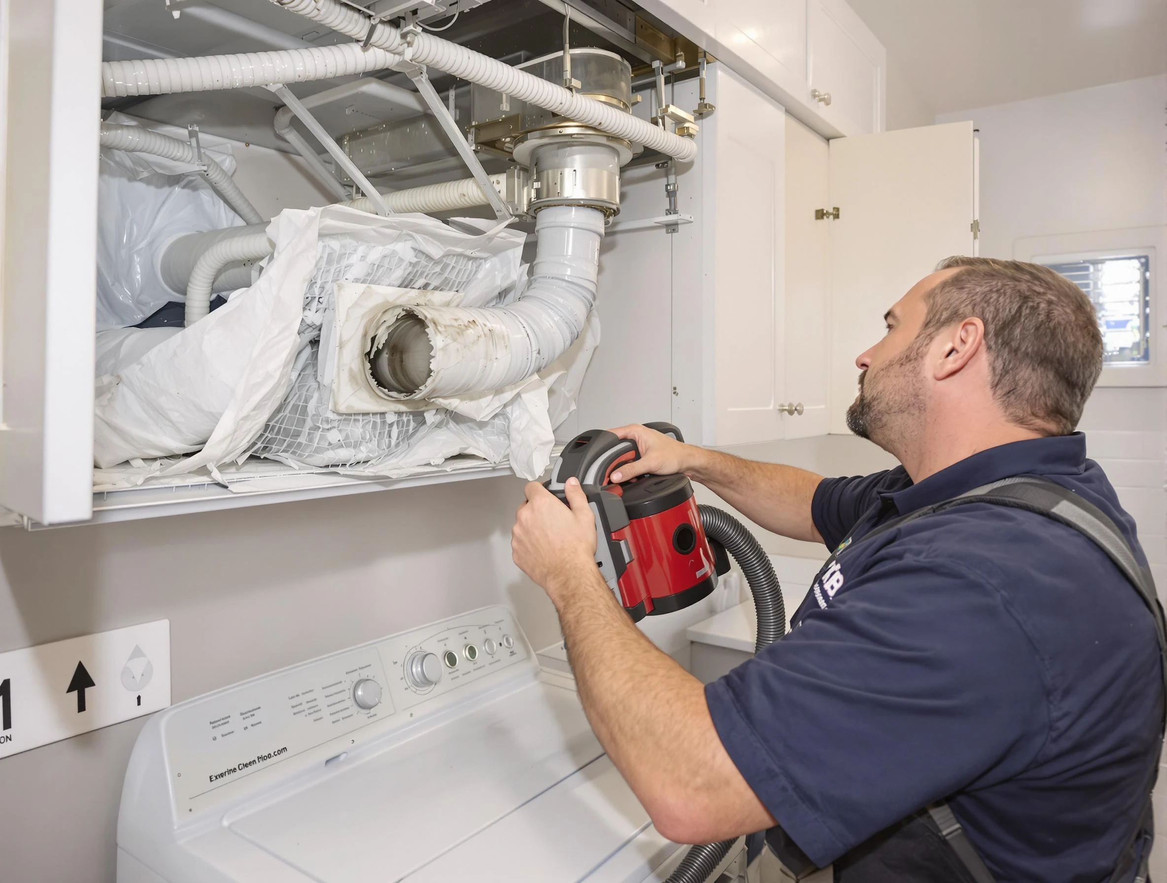 West Point Dryer Vent Cleaning technician performing professional exhaust vent cleaning at a residential property in West Point